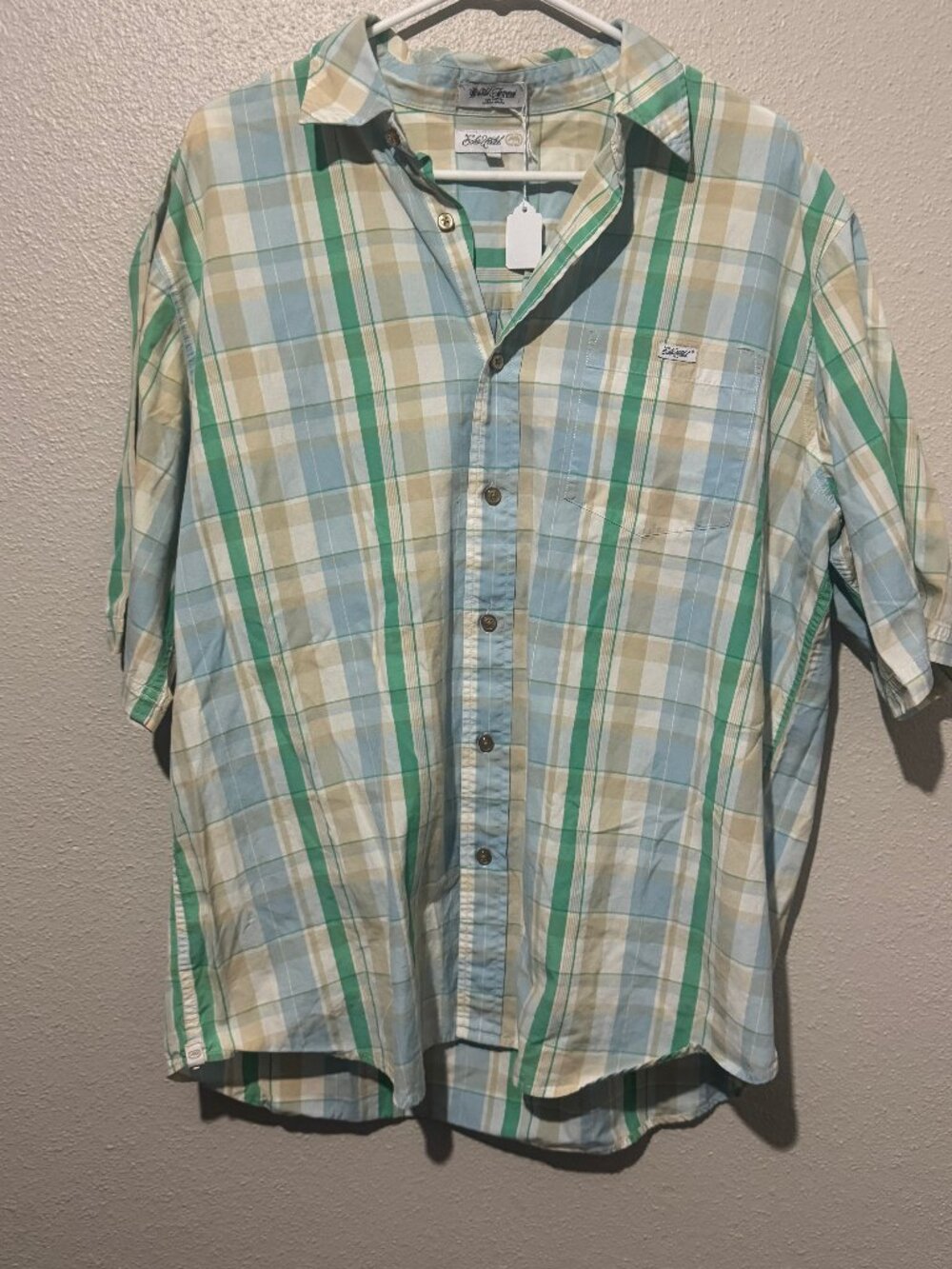 Ecko Unltd Wild Famous Rhino Brand Plaid Short Sleeve Shirt Men’s XL